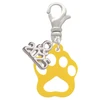 Acrylic Small Paw Yellow - Silver Plated Clip on Charm with Mini Year 2025: Year to Remember Jewelry Gift - Celebrations