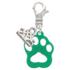 Acrylic Small Paw Green - Silver Plated Clip on Charm with Mini Year 2025: Year to Remember Jewelry Gift - Celebrations