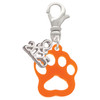 Acrylic Small Paw Orange - Silver Plated Clip on Charm with Mini Year 2025: Year to Remember Jewelry Gift - Celebrations