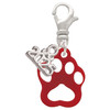 Acrylic Small Paw Maroon - Silver Plated Clip on Charm with Mini Year 2025: Year to Remember Jewelry Gift - Celebrations