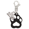 Acrylic Small Paw Black - Silver Plated Clip on Charm with Mini Year 2025: Year to Remember Jewelry Gift - Celebrations