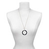 Acrylic 1 1/2" Ring with 4mm Crystal Black - Silver Plated Clip on Charm with Mini Year 2025 shown as a necklace pendant
