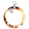 Acrylic 1 1/2" Ring Mixed Brown and Yellow - Silver Plated Clip on Charm with Mini Year 2025: Year to Remember Jewelry Gift - Celebrations