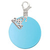 Acrylic 1" Disc Shimmer Hot Blue - Silver Plated Clip on Charm with Mini Year 2025: Year to Remember Jewelry Gift - Celebrations