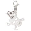 Acrylic Small Clear Skull - Silver Plated Clip on Charm with Mini Year 2025: Year to Remember Jewelry Gift - Celebrations