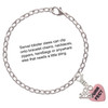 Silver Plated Small Sparkle Pink AB Softball - Silver Plated Clip on Charm with Mini Year 2025 shown added to a chain bracelet Jewelry Ideas and Examples