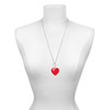 Acrylic 1" Red Heart - Silver Plated Clip on Charm with Mini Year 2025 shown as a necklace pendant