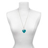 Acrylic 1" Teal Heart - Silver Plated Clip on Charm with Mini Year 2025 shown as a necklace pendant