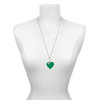 Acrylic 1" Green Heart - Silver Plated Clip on Charm with Mini Year 2025 shown as a necklace pendant