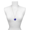 Acrylic 1" Royal Blue Heart - Silver Plated Clip on Charm with Mini Year 2025 shown as a necklace pendant