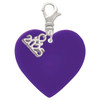 Acrylic 1" Purple Heart - Silver Plated Clip on Charm with Mini Year 2025: Year to Remember Jewelry Gift - Celebrations