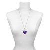Acrylic 1" Purple Heart - Silver Plated Clip on Charm with Mini Year 2025 shown as a necklace pendant