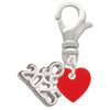 Acrylic 5/16" Red Heart - Silver Plated Clip on Charm with Mini Year 2025: Year to Remember Jewelry Gift - Celebrations