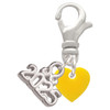 Acrylic 5/16" Yellow Heart - Silver Plated Clip on Charm with Mini Year 2025: Year to Remember Jewelry Gift - Celebrations