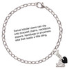 Silver Plated Antiqued Round Seal - Initial - T - Silver Plated Clip on Charm with Mini Year 2025 shown added to a chain bracelet Jewelry Ideas and Examples