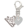 Acrylic 5/16" Shimmer White Heart - Silver Plated Clip on Charm with Mini Year 2025: Year to Remember Jewelry Gift - Celebrations