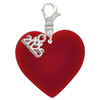 Acrylic 1" Maroon Heart - Silver Plated Clip on Charm with Mini Year 2025: Year to Remember Jewelry Gift - Celebrations