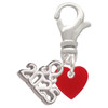 Acrylic 5/16" Maroon Heart - Silver Plated Clip on Charm with Mini Year 2025: Year to Remember Jewelry Gift - Celebrations