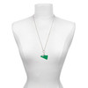 Acrylic Large Green Megaphone - Silver Plated Clip on Charm with Mini Year 2025 shown as a necklace pendant
