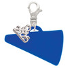 Acrylic Large Royal Blue Megaphone - Silver Plated Clip on Charm with Mini Year 2025: Year to Remember Jewelry Gift - Celebrations