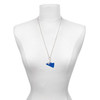 Acrylic Large Royal Blue Megaphone - Silver Plated Clip on Charm with Mini Year 2025 shown as a necklace pendant