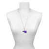 Acrylic Large Purple Megaphone - Silver Plated Clip on Charm with Mini Year 2025 shown as a necklace pendant