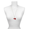 Acrylic Large Maroon Megaphone - Silver Plated Clip on Charm with Mini Year 2025 shown as a necklace pendant