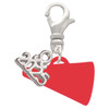 Acrylic Red Megaphone - Silver Plated Clip on Charm with Mini Year 2025: Year to Remember Jewelry Gift - Celebrations