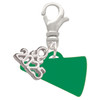 Acrylic Green Megaphone - Silver Plated Clip on Charm with Mini Year 2025: Year to Remember Jewelry Gift - Celebrations