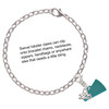 Silver Plated Nurse Caduceus Seal - CNA - Silver Plated Clip on Charm with Mini Year 2025 shown added to a chain bracelet Jewelry Ideas and Examples