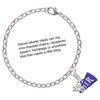 Crystal Black Channel Drop - Silver Plated Clip on Charm with Mini Year 2025 shown added to a chain bracelet Jewelry Ideas and Examples