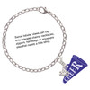 September - Blue Crystal Bicone - Silver Plated Clip on Charm with Mini Year 2025 shown added to a chain bracelet Jewelry Ideas and Examples