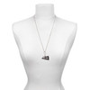 Acrylic Large Black Cheer Megaphone - Silver Plated Clip on Charm with Mini Year 2025 shown as a necklace pendant