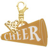 Acrylic Large Gold-tone Cheer Megaphone - Gold-tone Plated Clip on Charm with Mini Year 2025: Year to Remember Jewelry Gift - Celebrations