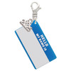 Acrylic Blue "Hello" Name Tag - Silver Plated Clip on Charm with Mini Year 2025: Year to Remember Jewelry Gift - Celebrations