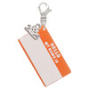 Acrylic Orange "Hello" Name Tag - Silver Plated Clip on Charm with Mini Year 2025: Year to Remember Jewelry Gift - Celebrations