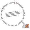10mm Hot Blue Crystal Heart - Silver Plated Clip on Charm with Mini Year 2025 shown added to a chain bracelet Jewelry Ideas and Examples