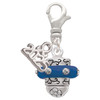 Silver Plated Crystal Navy Blue Spinner - Silver Plated Clip on Charm with Mini Year 2025: Year to Remember Jewelry Gift - Celebrations