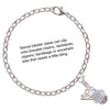 Resin Cute Blue Whale - Silver Plated Clip on Charm with Mini Year 2025 shown added to a chain bracelet Jewelry Ideas and Examples