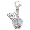 Silver Plated Hope on White Spinners - Silver Plated Clip on Charm with Mini Year 2025: Year to Remember Jewelry Gift - Celebrations