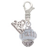 Silver Plated Faith on White Spinners - Silver Plated Clip on Charm with Mini Year 2025: Year to Remember Jewelry Gift - Celebrations