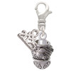 Silver Plated Horse Head on Hatched Background Spinners - Silver Plated Clip on Charm with Mini Year 2025: Year to Remember Jewelry Gift - Celebrations