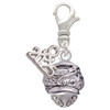 Silver Plated Antiqued Dragon Spinner - Silver Plated Clip on Charm with Mini Year 2025: Year to Remember Jewelry Gift - Celebrations
