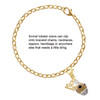 Resin White Cupcake with Pink Frosting - Silver Plated Clip on Charm with Mini Year 2025 shown added to a chain bracelet Jewelry Ideas and Examples