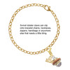 Resin 1/2" Baseball - Silver Plated Clip on Charm with Mini Year 2025 shown added to a chain bracelet Jewelry Ideas and Examples