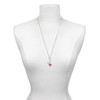Silver Plated Crystal Hot Pink Spinner - Silver Plated Clip on Charm with Mini Year 2025 shown as a necklace pendant