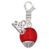 12mm Glass Scarlett Red Roller Spinner - Silver Plated Clip on Charm with Mini Year 2025: Year to Remember Jewelry Gift - Celebrations