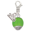 12mm Glass Lime Green - Roller Spinner - Silver Plated Clip on Charm with Mini Year 2025: Year to Remember Jewelry Gift - Celebrations