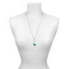 Teal Faceted Glass Spinner - Silver Plated Clip on Charm with Mini Year 2025 shown as a necklace pendant