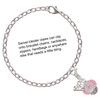 Resin Pink Birthday Kitty Cat - Silver Plated Clip on Charm with Mini Year 2025 shown added to a chain bracelet Jewelry Ideas and Examples